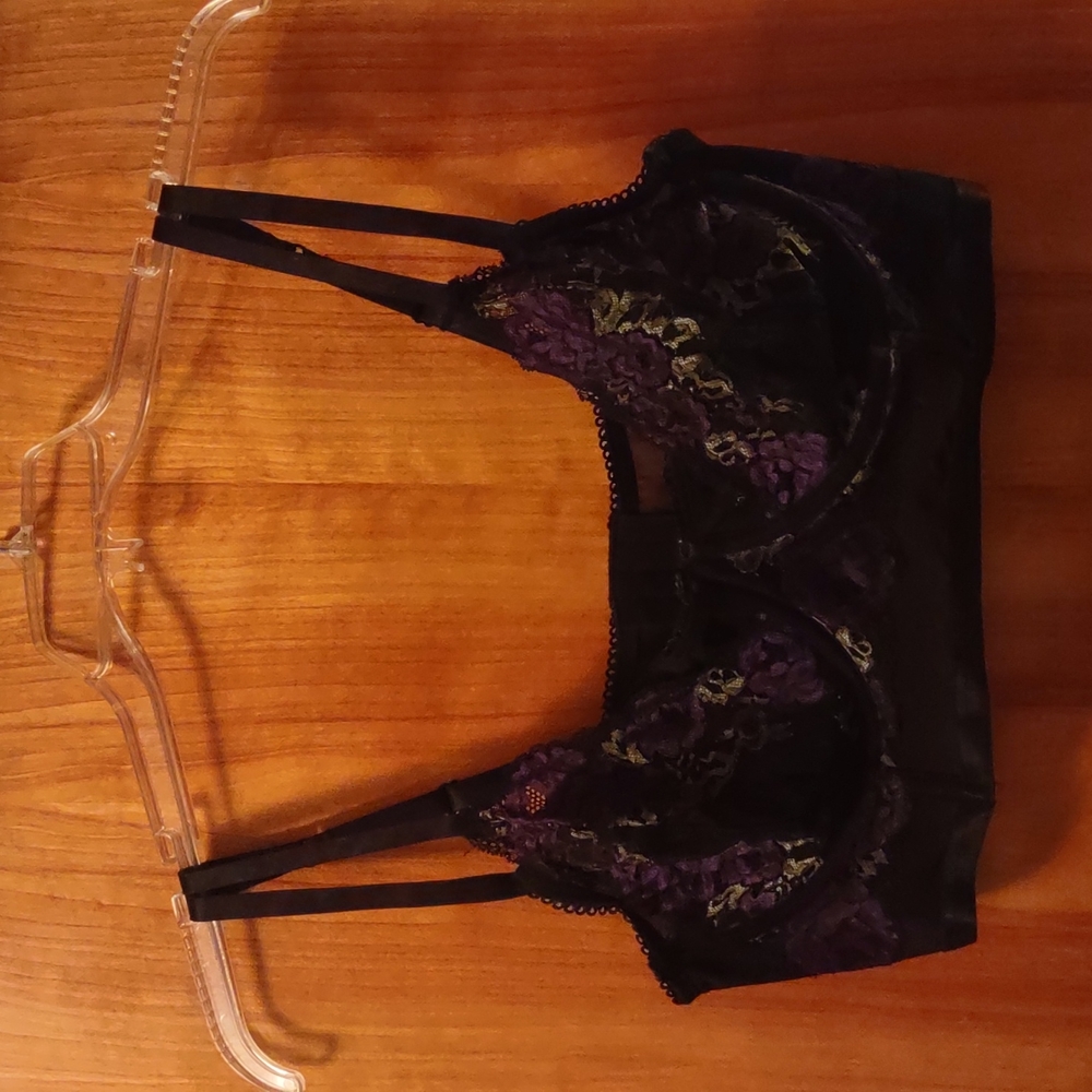 Torrid Curve Purple & Black Lace Bra sz0